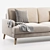 Hevit Beige Velvet Sofa - Premium 2017 3D model small image 4