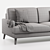 Hevit Beige Velvet Sofa - Premium 2017 3D model small image 5