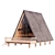 Triangular A-Frame Forest House 3D model small image 2