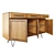 1970s Teak Hairpin Sideboard Retro 3D model small image 5