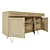 1970s Teak Hairpin Sideboard Retro 3D model small image 7