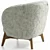 Cozy White Armchair Set, Hair & Fur 3D model small image 4