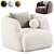 Troy Ivory White Boucle Armchair 3D model small image 1