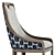 Elegant Massoud Charmaine Dining Chair 3D model small image 5