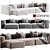 Modern Corner Sofa Moroso Collection 3D model small image 1