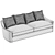 Luxury Belgard Sofa, 2500x890 mm 3D model small image 6