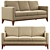 Elegant Cranford 3-Seater Sofa 3D model small image 1