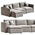  Broderick Charcoal Sectional Sofa 3D model small image 1