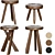 Meribel Stool Set, Various Colors 3D model small image 4