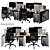  Sleek Grey Office Set 3D model small image 1