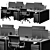  Sleek Grey Office Set 3D model small image 4