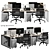  Sleek Grey Office Set 3D model small image 5