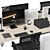  Sleek Grey Office Set 3D model small image 10