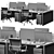  Sleek Grey Office Set 3D model small image 12