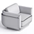 Modern and Chic Ebisu Armchair 3D model small image 3