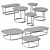 Sleek Regent Table Set 3D model small image 3