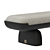 Luxury Velvet and Wood Bench 3D model small image 2