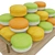 Colorful Macaroon Tray with 3 Varieties 3D model small image 5