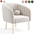 Plush Velvet Armchair, Elegant Design 3D model small image 1