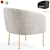 Plush Velvet Armchair, Elegant Design 3D model small image 2