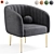 Plush Velvet Armchair, Elegant Design 3D model small image 4