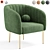 Plush Velvet Armchair, Elegant Design 3D model small image 6