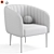 Plush Velvet Armchair, Elegant Design 3D model small image 7