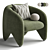 Yuzu Upholstered Armchair with Armrests 3D model small image 1