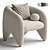 Yuzu Upholstered Armchair with Armrests 3D model small image 4