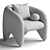 Yuzu Upholstered Armchair with Armrests 3D model small image 5