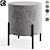 Elegant Modern Gray Pouf Seat 3D model small image 2