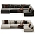 Elegant Katarina Corner Couch Sofa 3D model small image 2