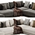 Elegant Katarina Corner Couch Sofa 3D model small image 3