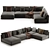 Elegant Katarina Corner Couch Sofa 3D model small image 6