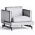 Natuzzi Italia Jeremy Armchair, Fabric Design 3D model small image 4