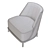 French Designer Lounge Chairs Normandie 3D model small image 5