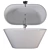 Modern White Freestanding Bath Model 3D model small image 1