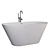 Modern White Freestanding Bath Model 3D model small image 2