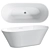 V+A Oval Freestanding Bath White 3D model small image 1