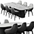 Stone Table & Dining Chairs Set 39 3D model small image 2