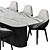 Stone Table & Dining Chairs Set 39 3D model small image 6