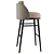 Luxury Palma Bar Stool: Plush Velvet, Graphic Detail 3D model small image 3