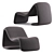 Elegant Mineira Armchair in Velvet 3D model small image 1