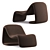 Elegant Mineira Armchair in Velvet 3D model small image 2