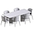 Elegant Dining Set Ensemble 3D model small image 3