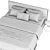 Sleek Striped Upholstered Bed 3D model small image 5