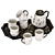 Marble Print Ceramic Tea Set 3D model small image 3