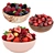 Assorted Berry Bowls Collection 3D model small image 1