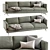 Natuzzi Jeremy 3-Seat Sofa 3D model small image 2