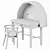 Axel Drawing Desk White Horse Chair 3D model small image 6